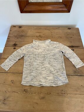 Inhabit Heather Cream & Black Speckled cotton blend top size small